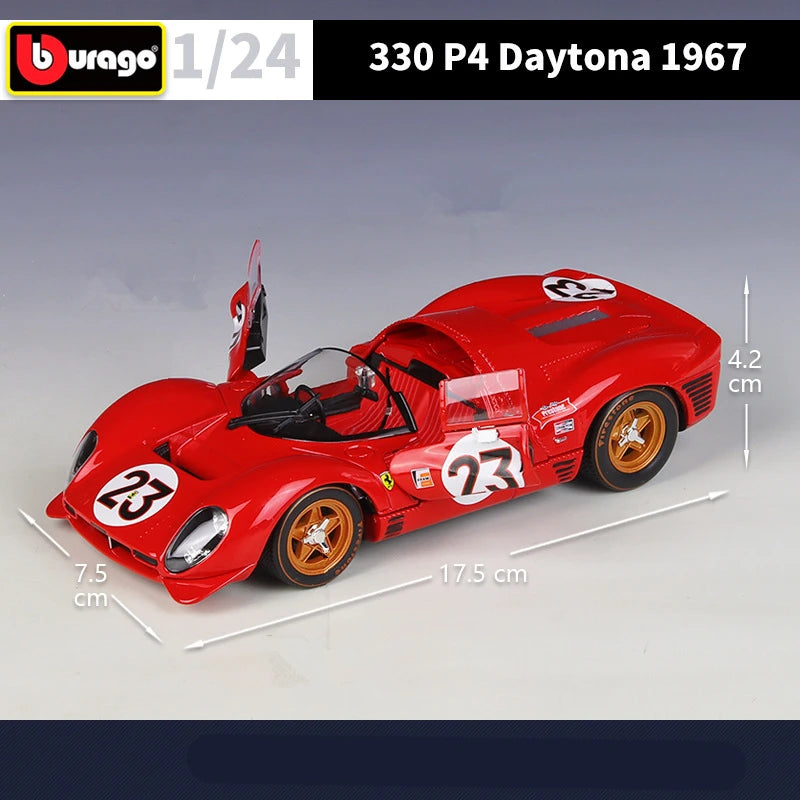 1:24 Ferrari 330 P4 Daytona 1967 Alloy Track Racing Car Model Diecasts Metal Sports Car Vehicles Model Simulation Kids Toys Gift