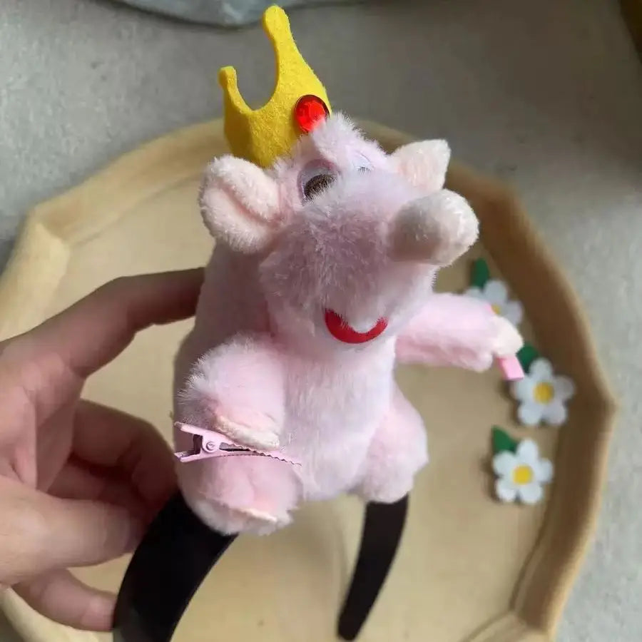 Creative Funny Ratatouille Cartoon Headband Cute Plush Mouse Doll Wide-brimmed Hair Clip Hair Accessories Headwear