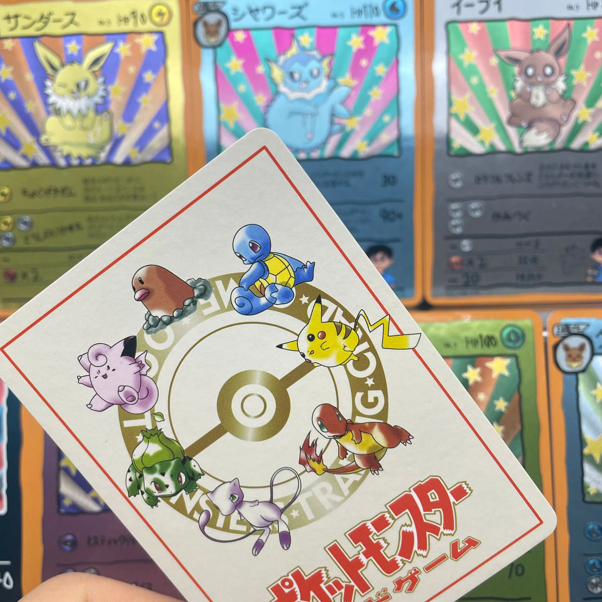 DIY Anime PTCG Self-made Original Vintage Hand-Drawn Style Eeveelutions Umbreon Jolteon Eevee Game Collection Card Birthday Gift