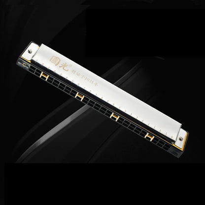 Guoguang 24-Hole 28-Hole Polyphonic Harmonica in C Key for Adults, Beginners, and Students, Entry-Level Performance Instrument, Commemorative Harmonica, Wide-Range Harmonica