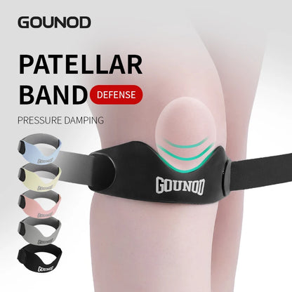 Professional Silicone Patellar Braces with Shock Absorption, Compression, Breathability, and Adjustable Knee Guards for Running