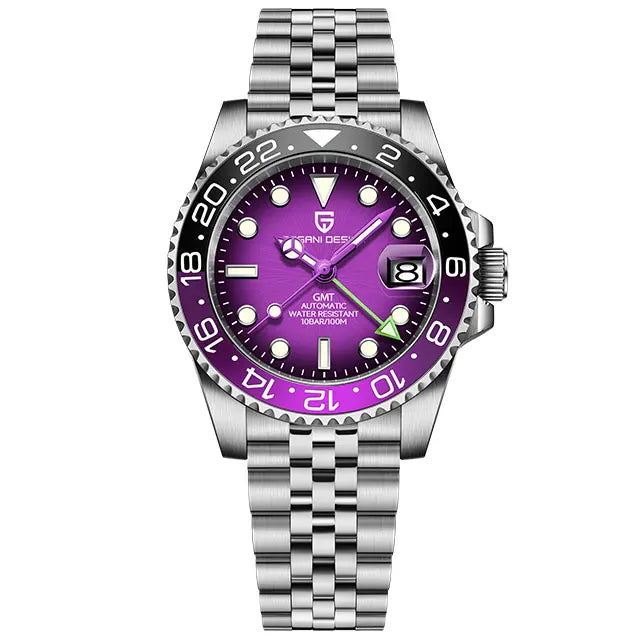 PAGANI DESIGN New GMT Men Watch Top Brand 40mm Mechanical Watch Sapphire Glass 100M Waterproof Automatic Wristwatch Reloj Hombre