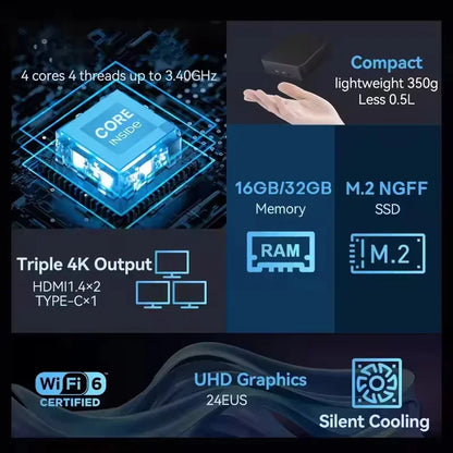 2026 Mini PC Core I9 10980HK Windows 11 Pro Desktop Pc Gaming Computer 16GB 32GB RAM 1/2TB SSD WiFi6 BT5.2 4K HD Gaming Mini PC