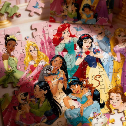 1Set Disney Princess Officially Licensed Cartoon Jigsaw Puzzles Wall Décor Puzzle Accessories Family Activity DIY Assembled Gift