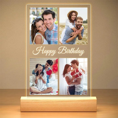 Custom Picture Frame with Photo Personalized Photo Frame with Night Light Customizable Photo Frames Christmas Birthday Gifts