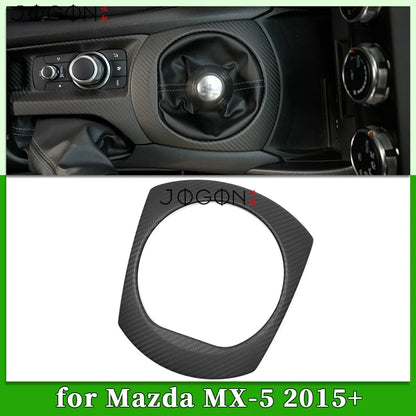DRY Carbon Car Interior Gear Shift Panel Center Console Decorative Cover Trim Accessories For Mazda MX-5 MX5 Miata ND 2016-2023