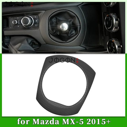DRY Carbon Car Interior Gear Shift Panel Center Console Decorative Cover Trim Accessories For Mazda MX-5 MX5 Miata ND 2016-2023