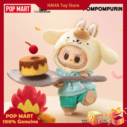 NEW POP MART The Monsters X Sanrio Family Labubu Hello Kitty Kuromi Vinyl Plush Doll Keychain Blind Box Kawaii Toys Kids Gift