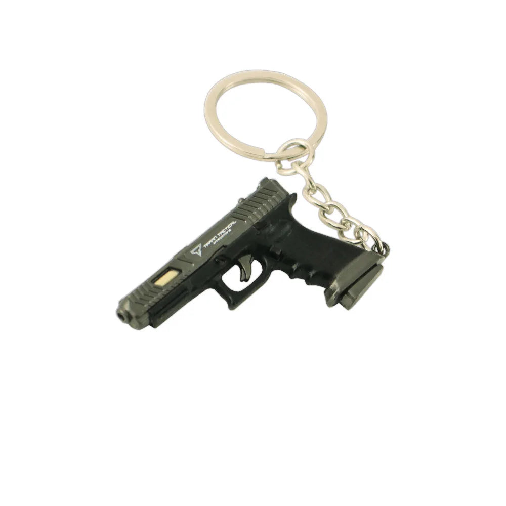 5cm Mini Gun Model Keychain TtiG34 Model Jewelry Metal Pendant Key Chain Chaveiro Bag Car Key Holders Gift For Kids Men