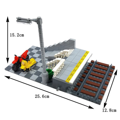 MOC Train Carriage Model, Rail Transport Vehicle, Coal Transport Vehicle, Rail Lift Pole Indicator Light, Train Accessories
