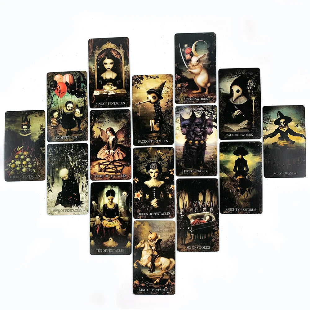 New Grim Tales Tarot Cards 78 Tarot Deck English Version Mysterious Divination Edition Board Game, Meditation & Party Games