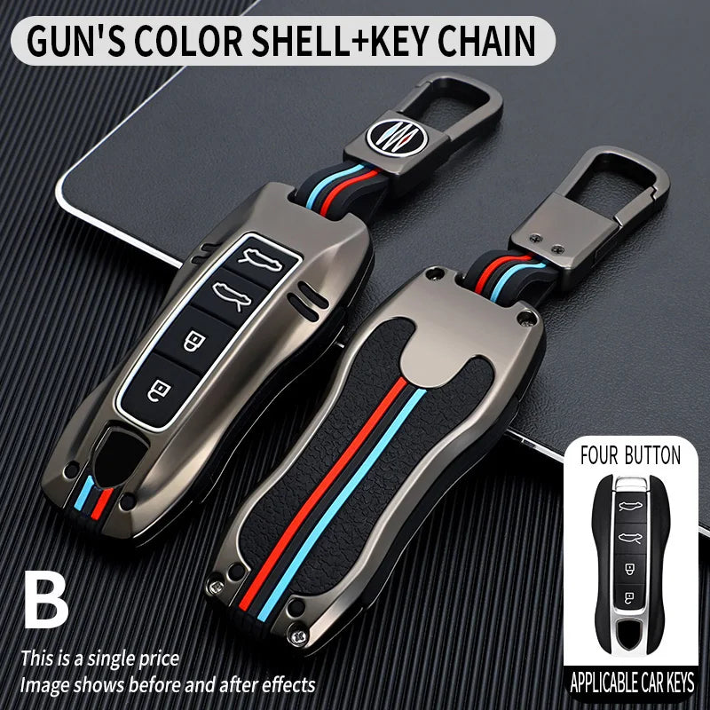 Zinc Alloy Key Fob Protective Cover, Smart Key Case Shell For Porsche Cayenne Panamera 911 992 Taycan, Auto Key Accessories