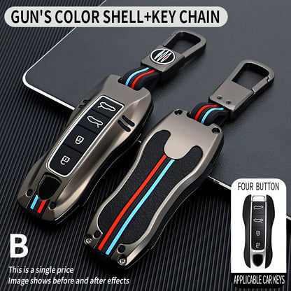 Zinc Alloy Key Fob Protective Cover, Smart Key Case Shell For Porsche Cayenne Panamera 911 992 Taycan, Auto Key Accessories