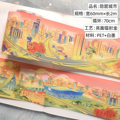 PET Washi Tapes Masking Antiquities Landscaping Decorative Planner Adhesive DIY Craft Scrapbooking Diary Journal Stickers Gifts