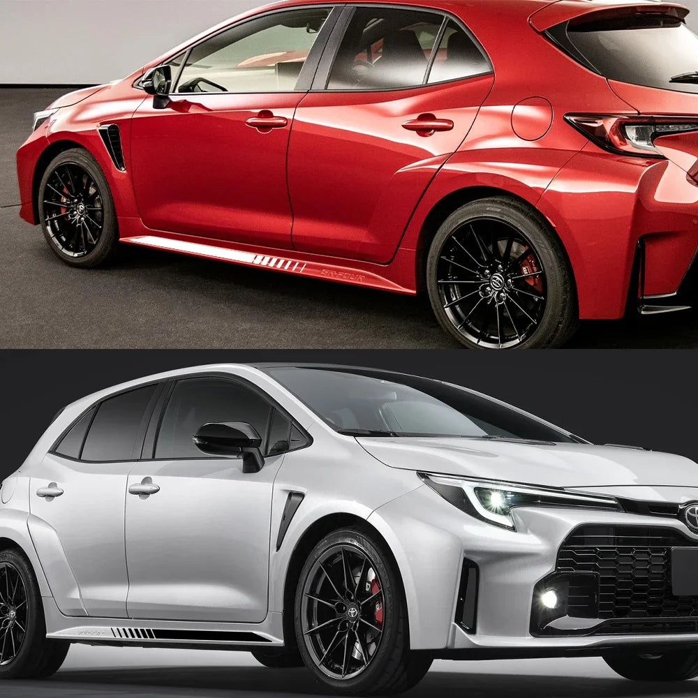 Car Vinyl Decals Side Skirt Graphics Racing Stripes Sticker Waterproof Hatchback Decor Accessories For Toyota Corolla GR Four
