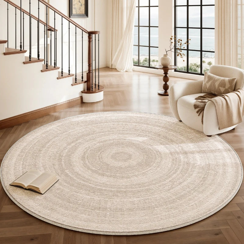 Cream Style Carpets for Living Room Minimalist Bedroom Decor Round Carpet Fluffy Soft Lounge Floor Mat Thick Plush Cloakroom Rug
