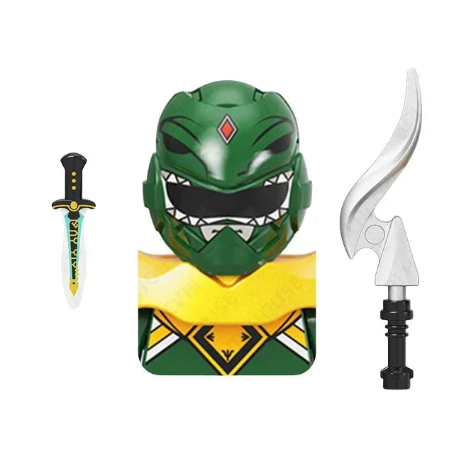 Powered Movie Rangers Mini Building Blocks Red Yellow Green Soliders Warrior Mighty Morphin Action Figures Toys Kids Gifts