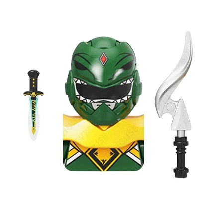 Powered Movie Rangers Mini Building Blocks Red Yellow Green Soliders Warrior Mighty Morphin Action Figures Toys Kids Gifts