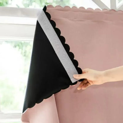 1pc  High Cost-Effective White 100% Blackout Curtains, No-Drill Self-Adhesive, Cozy Decor for Bedroom Kitchen