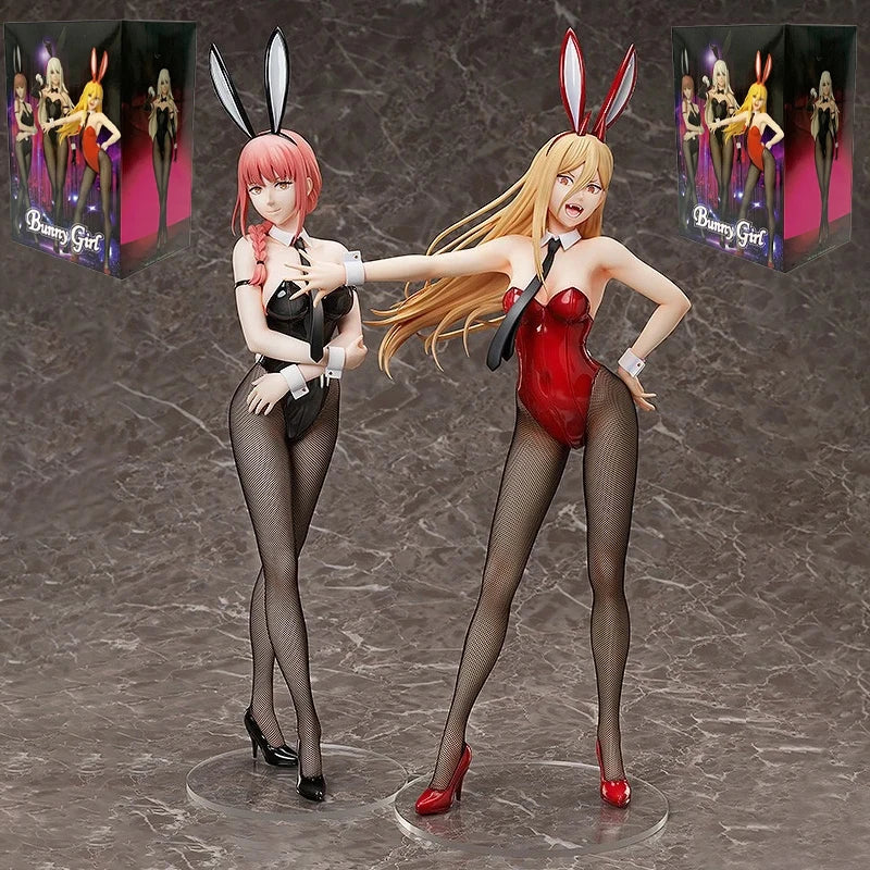 Chainsaw Man Power Bunny Girl Anime Figure Makima Action Figure Hayakawa Aki/Higashiyama Kobeni/Denji/Reze Figure Model Doll Toy