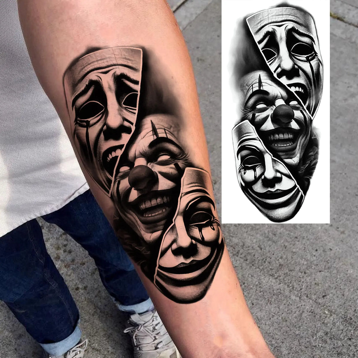 1 Sheets Chicano Prison Gangster Temporary Tattoos For Women Men Adults Fake Tattoo Sticker Water Transfer Self Adhesive Arm Leg