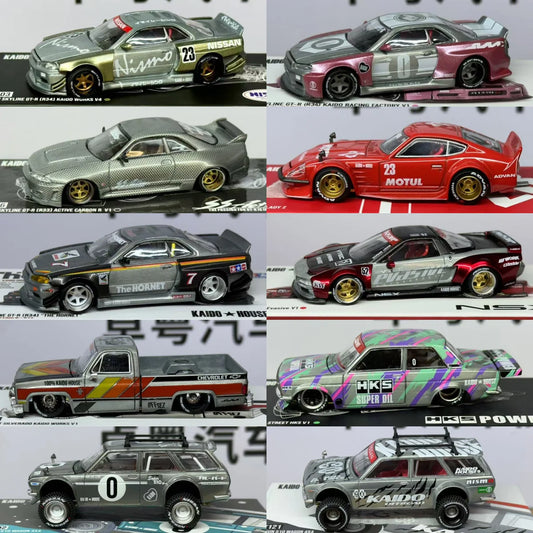 chase KAIDO HOUSE MINIGT 1/64 r34 M3 KW V1 Civic EF  NSX Evasive V1 v2 Datsun 510  Fairlady Z The GRASSHOPPER Diecast Model Car