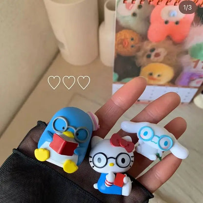New Product In Stock Kt Cat Melody Wearing Glasses Blind Box Kawaii Fugure Toy Cute Desktop Decoration Surprise Gift For Fans