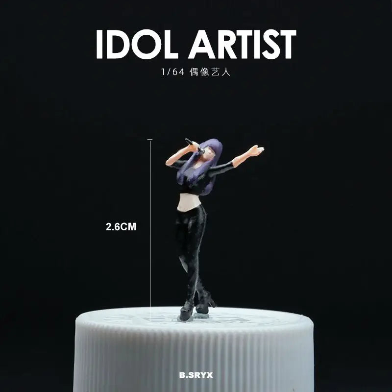 1/64 Scale Figure Band Singer Model  Resin  Miniature Figures Diorama Minifigures Garage Scenes DIY Craft Toys Collectible