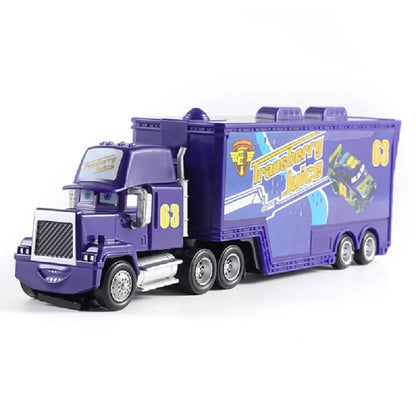 Pixar Car 2 Car 3 Storm Jackson Truck Lightning McQueen No：4 28 33 63 Container Truck Die Casting Mack Model Child Birthday Gift