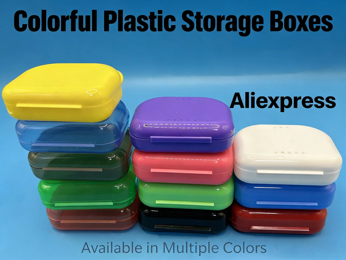 50pcs Denture Storage Box Dental Orthodontic Braces Retainer False Teeth Protective Case Prosthesis Teeth Container Boxes