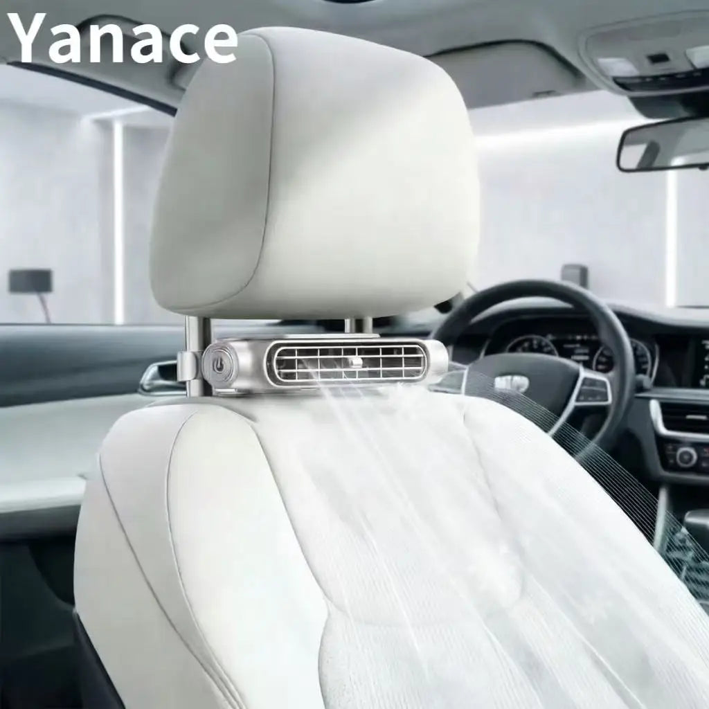 Yanace 12V Car Seat Fan Headrest Cooling Blower USB Strong  Universal Summer Artifact  Passenger Cool Conditioner Accessories