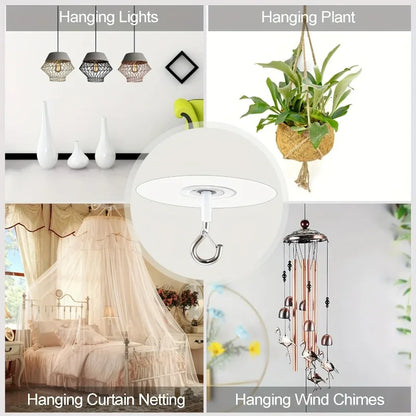 5/10 PCS Non Perforated Adhesive Ceiling Hooks Suitable for Hanging Lamps Plants for Mobile Curtains Multifunctional Hooks