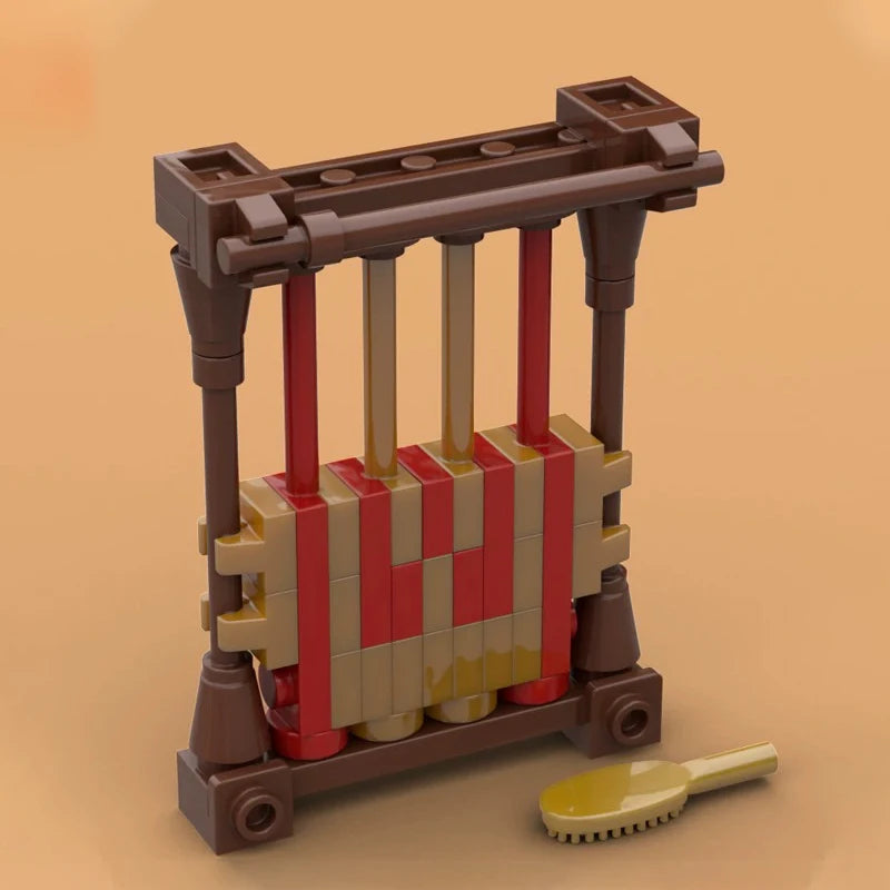 Medieval Scene Building Blocks Castle Street View Winery Tavern Loom Stove Leather Drying Rack Shooting Range Cannon Bricks Toys