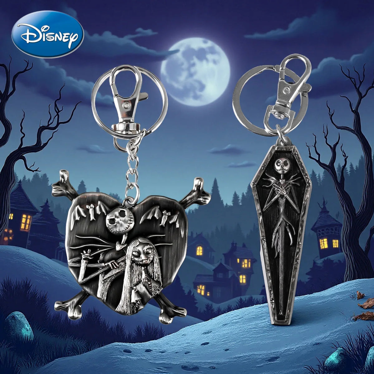 Disney The Nightmare Before Christmas Keychain Bag Clip Jack Sally Oogie Boogie Zero Collectible Decoration for Halloween Gift