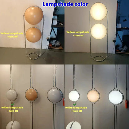 Modern White Yellow Acrylic Ball Shade Chrome Standing Floor Lamp,Hotel Living Room Bedroom Bedside Art Deco Table Lighting