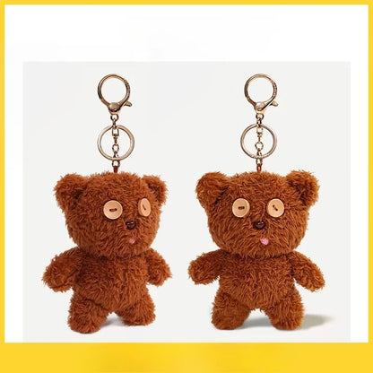 Minions & TIM Bear Classic Plush Keychain, Cute Cartoon Keyring for Bag Backpack, Soft Stuffed Doll Charm