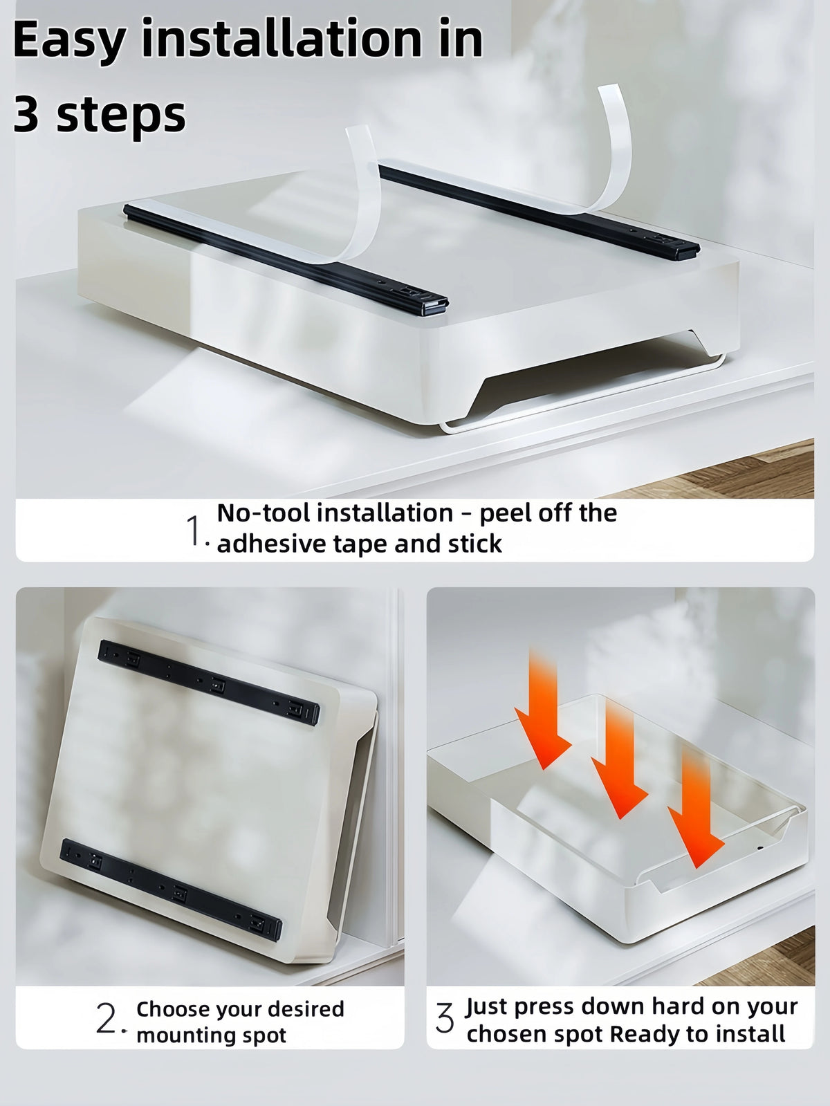 GENGSHENG Kitchen Storage Rack with Sliding Rails，Pull Out Kitchen Drawer Storage Tray，Cabinets Organizer，SpiceBox Storage Shelf