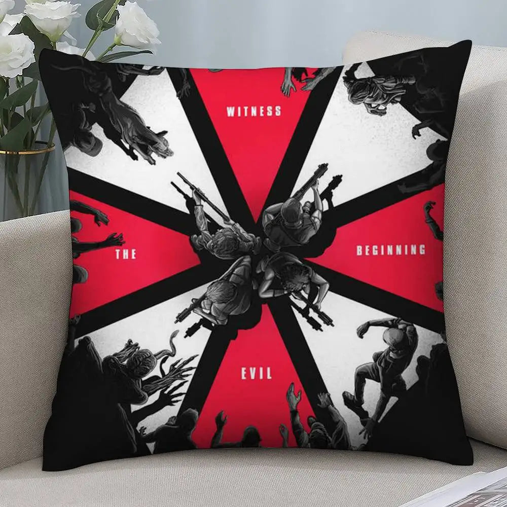 Horro R-Resident E-Evil Pillow Case Short plush Double-sided Print Square Throw Pillow Covers Sofa Home Cushion Decor