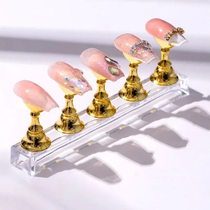 New! For Magnetic Nail Holder Practice Display Stand Gold Silver Rose-Golden Showing Shelf Gel Polish Display Stand Tools