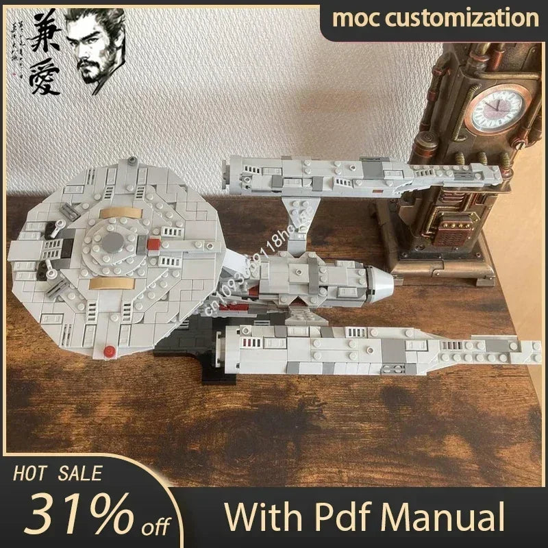 729pcs USS Enterprise NCC-1701 Midi-Scale Model Moc Building Blocks Bricks Diy Spaceship Creative Assembly Educational Toy Gift
