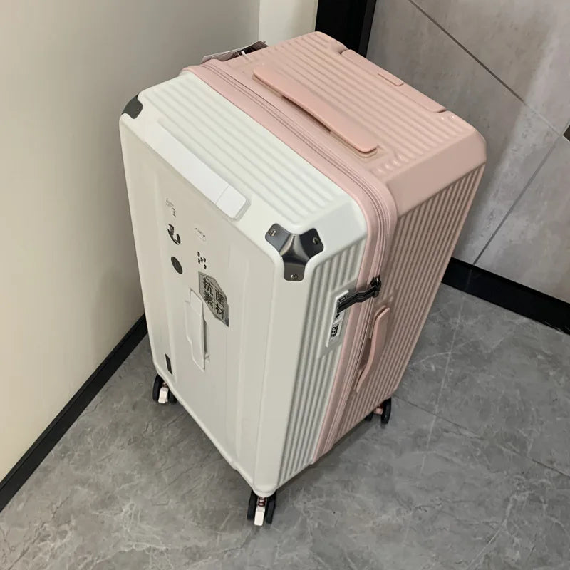 KLQDZMS Women's Suitcase High-quality Large-capacity Trolley Case ABS + PC Family Travel Essentials Men's with Wheels Luggage