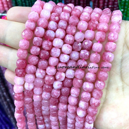 Natural Stone 7-8MM Faceted Square Lapis Lazuli Loose Cube Spacer Beads for Jewelry Making Diy Earrings Bracelets Accessories