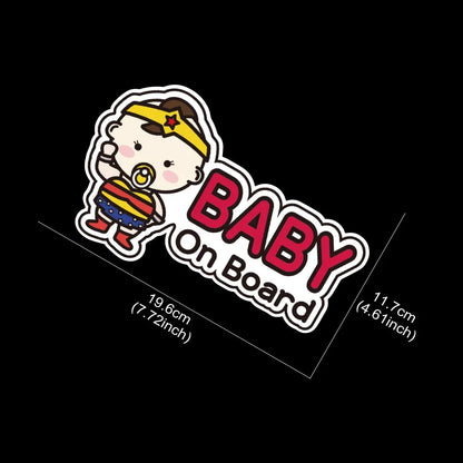 Baby on Board Car Sticker Creative Cartoon Cute Warning Sign Safety Vinyl Decal Auto Rear Window Windshield Decor Accessories