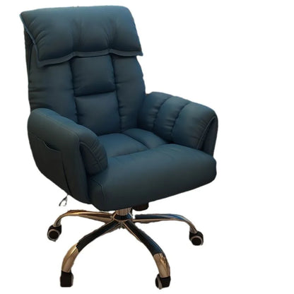 Comfortable Computer Chair with Armrest Footrest Home Office Dormitory Lounge Recliner Back Support Pillow Adjustable Seat