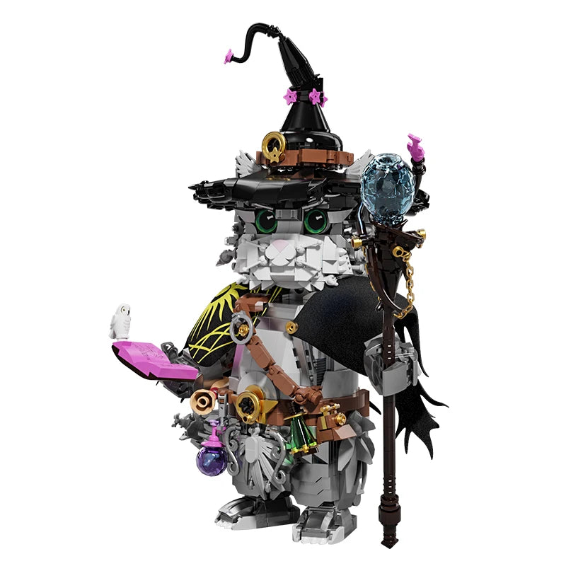 New 1400+pcs Wizard Cat Magic Animal Building Blocks Set Educational DIY Toys for Kids Adult Gifts MOC Creative Bricks Toy Model