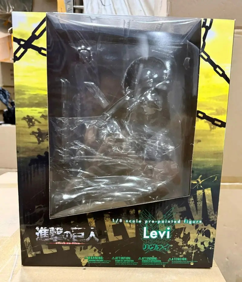 Attack On Titan Levi Ackerman Figure Tree Stump Battle Standing Pose Statue 28cm Scout Regiment Anime Collectible Desktop Decor