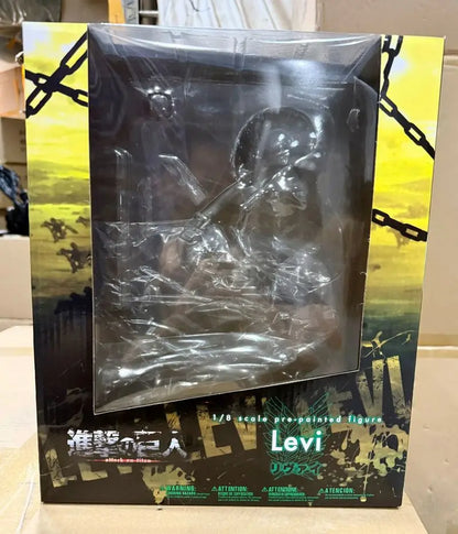 Attack On Titan Levi Ackerman Figure Tree Stump Battle Standing Pose Statue 28cm Scout Regiment Anime Collectible Desktop Decor