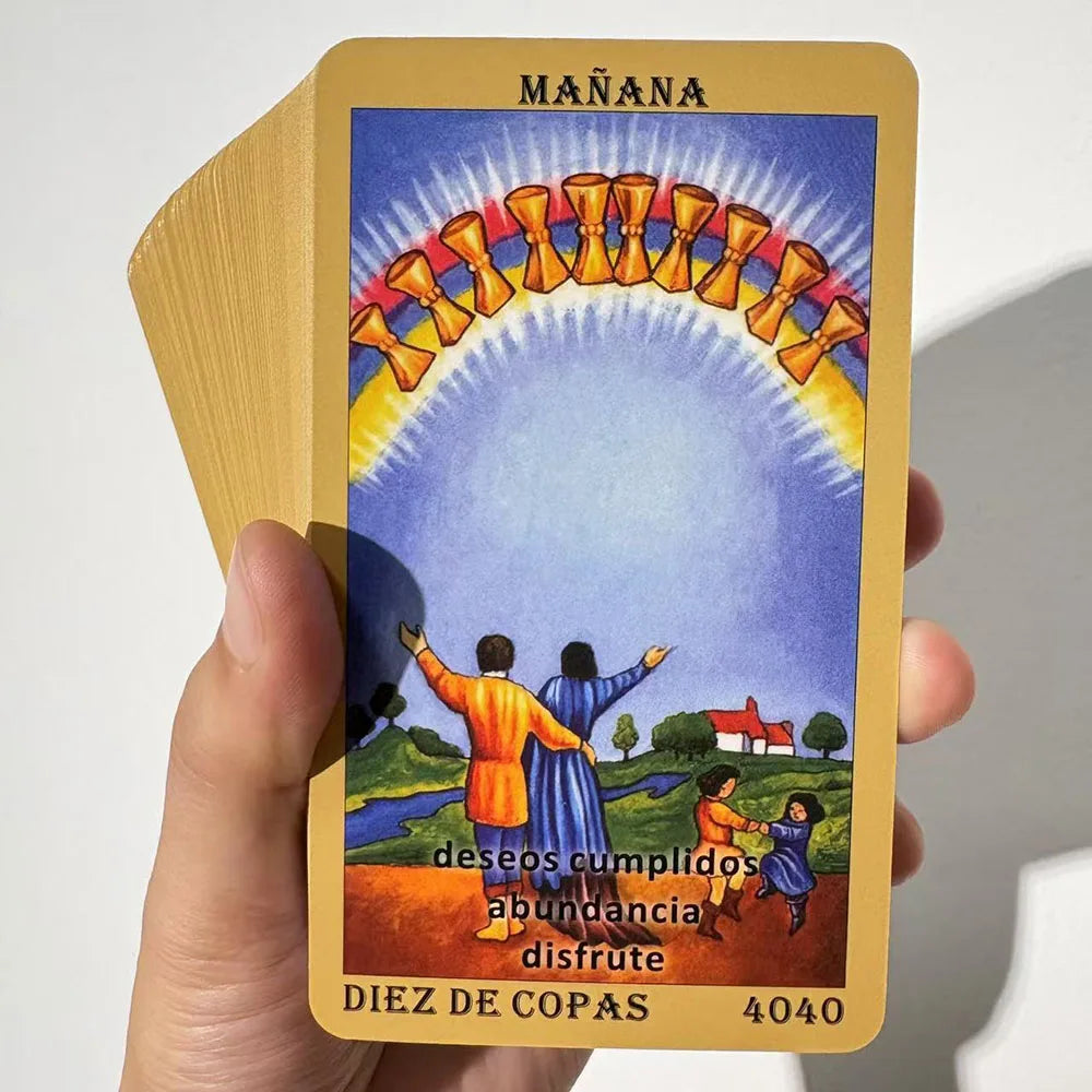 Spanish Tarot Deck, Classic Tarot Cards, 78 Cards with Keywords, The Time Revelation Deck, 12x7cm Cards, Fortune Telling Toys