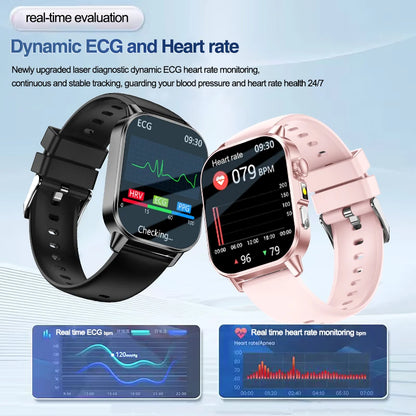 2026 New ECG+PPG Health AI Diagnosis Analysis Smart Watch Blood Lipid Uric Acid Tracker Clock NFC Bluetooth Call Watch Men Women