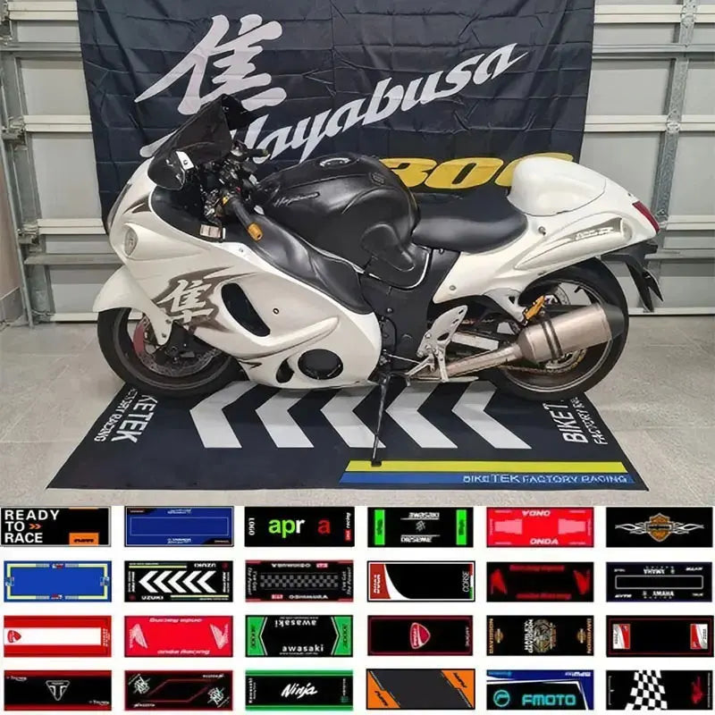 Crystal Velvet Motorcycle Display Carpet Racing Electric Vehicle Mat Garage Anti-slip Floor Decoration Customized Parking Rug